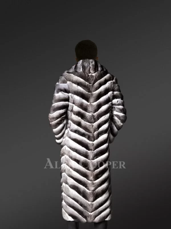 Chinchilla Fur Long Coat for Men