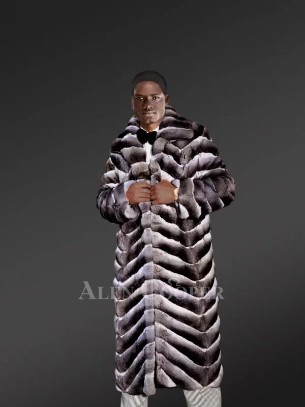 Chinchilla Fur Long Coat for Men