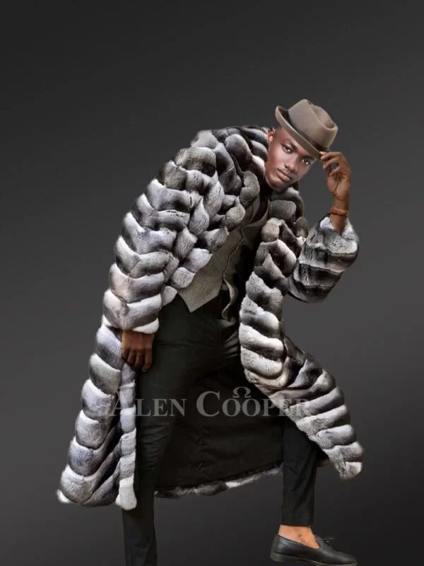 Chinchilla Fur Long Coat for Men