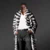 Chinchilla Fur Long Coat for Men