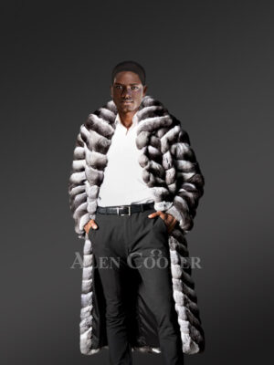 Chinchilla Fur Long Coat for Men