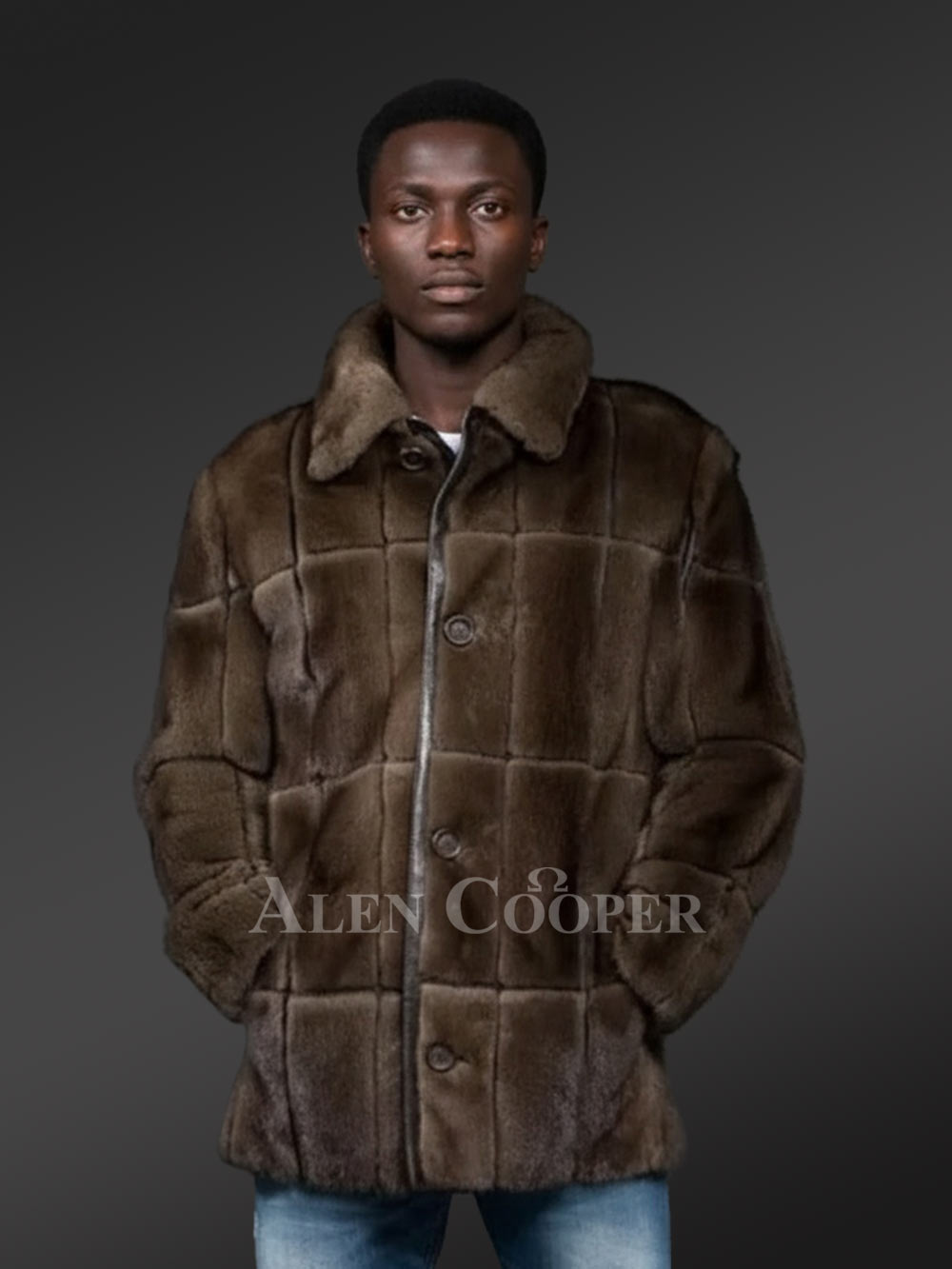 Classic Full Skin Mink Fur Coat for Men