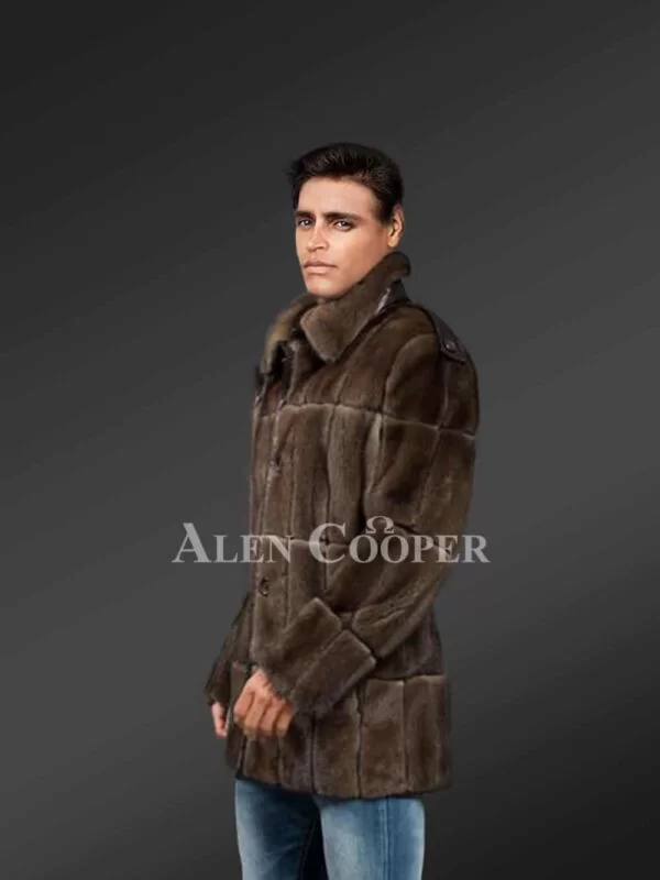 Classic Full Skin Mink Fur Coat for Men - Image 3