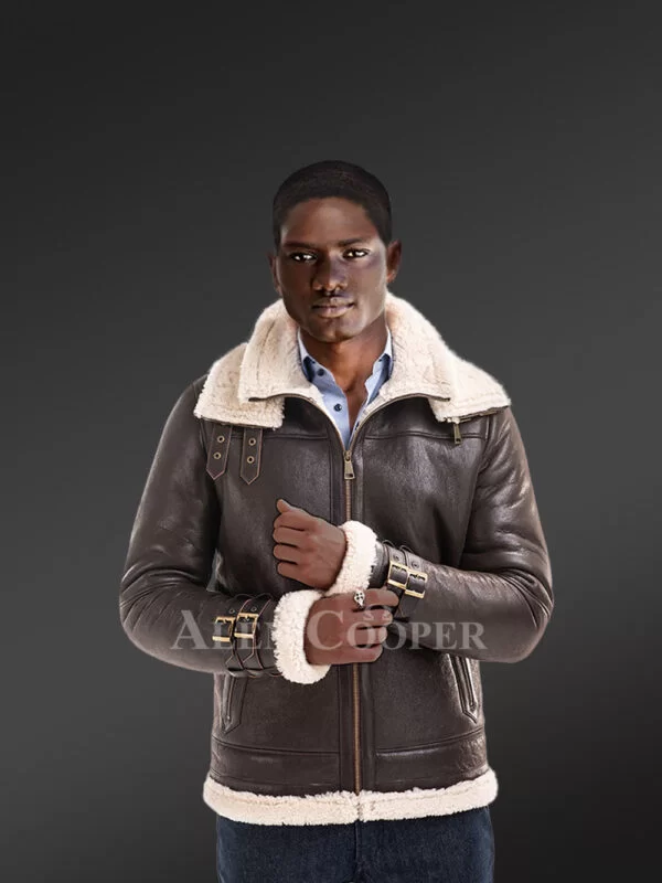 Coffee Lam Fur Jacket for Men