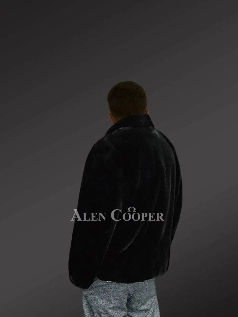 Exotic Black Full Skin Mink Fur Coat for Men's - Image 6
