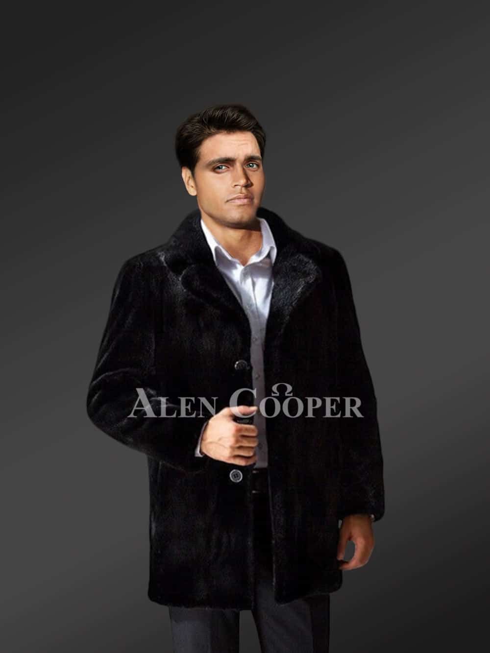 Exotic Black Full Skin Mink Fur Coat