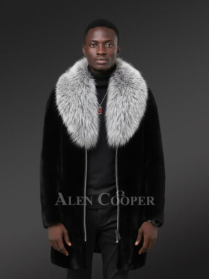 Full Skin Mink Fur Coat for Men with Striking Collar