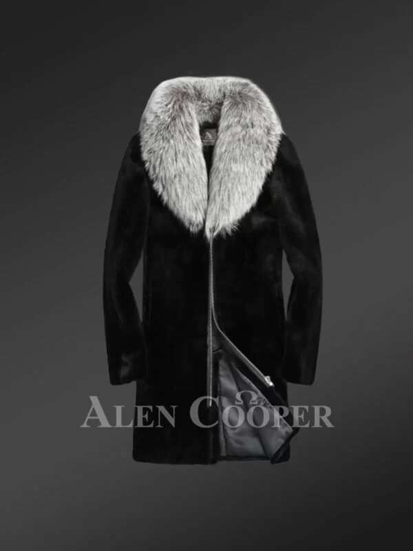 Full Skin Mink Fur Coat for Men with Striking Collar - Image 6