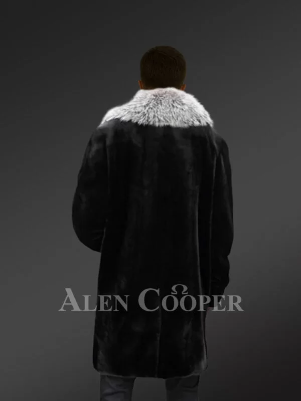 Full Skin Mink Fur Coat for Men with Striking Collar - Image 5