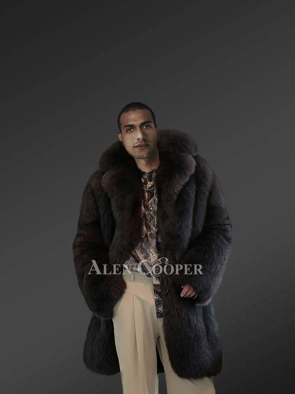 Mens Fox Fur Trench Coat – Magnificent Winter Outfit - Image 2