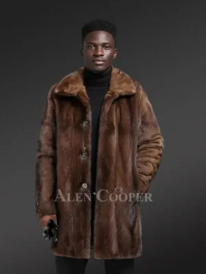 Full skin Mink Fur Coat for Men