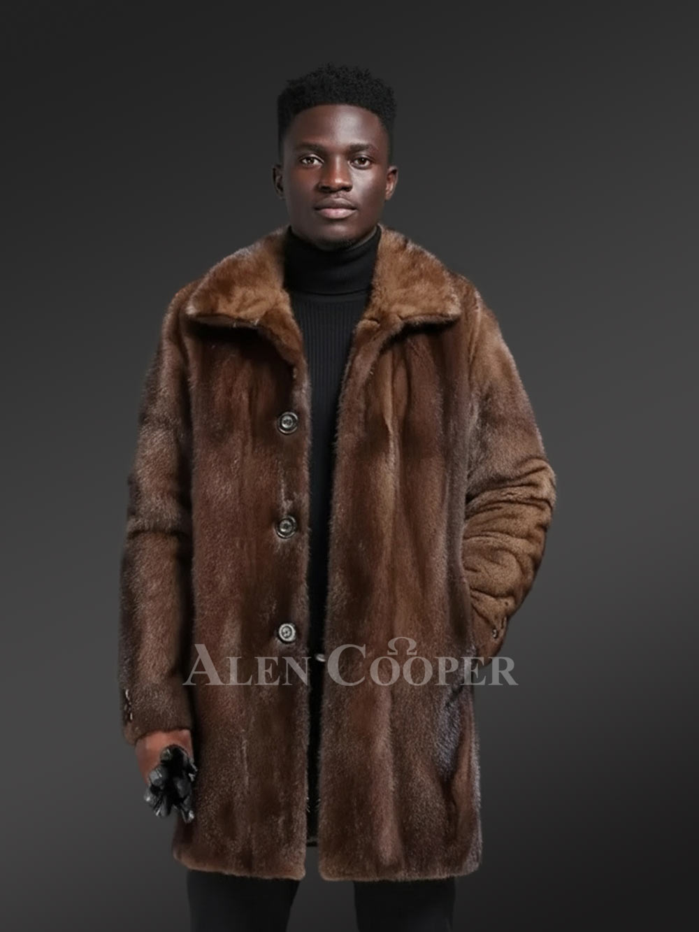 Full skin Mink Fur Coat for Men