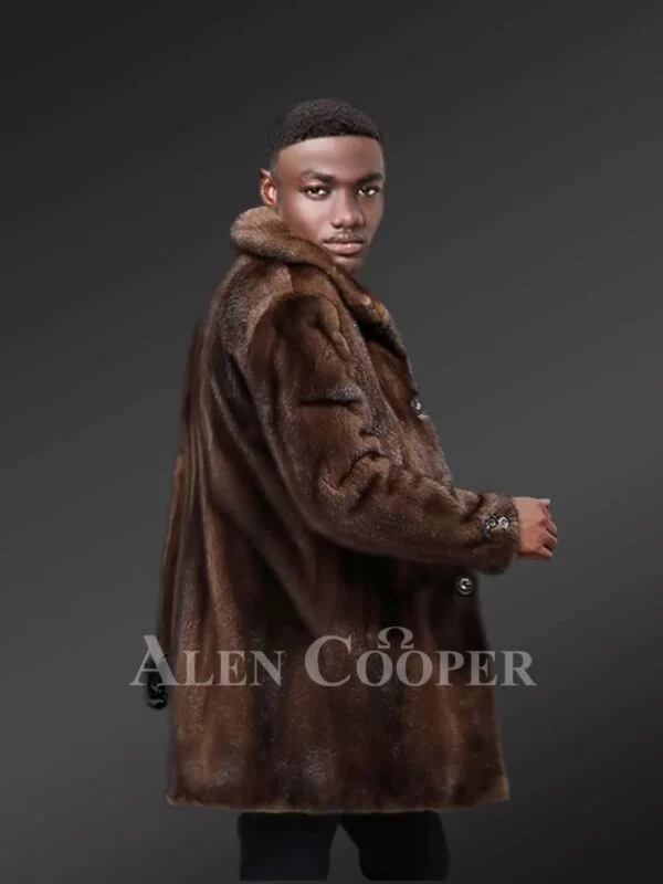 Full skin Mink Fur Coat for Men - Image 6