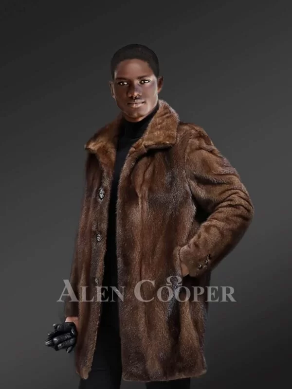 Full skin Mink Fur Coat for Men - Image 3