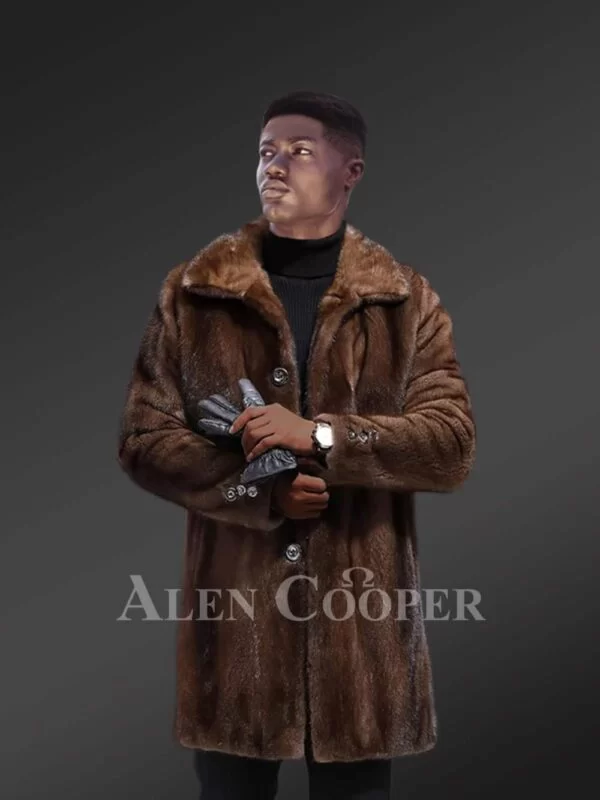 Full skin Mink Fur Coat for Men - Image 2