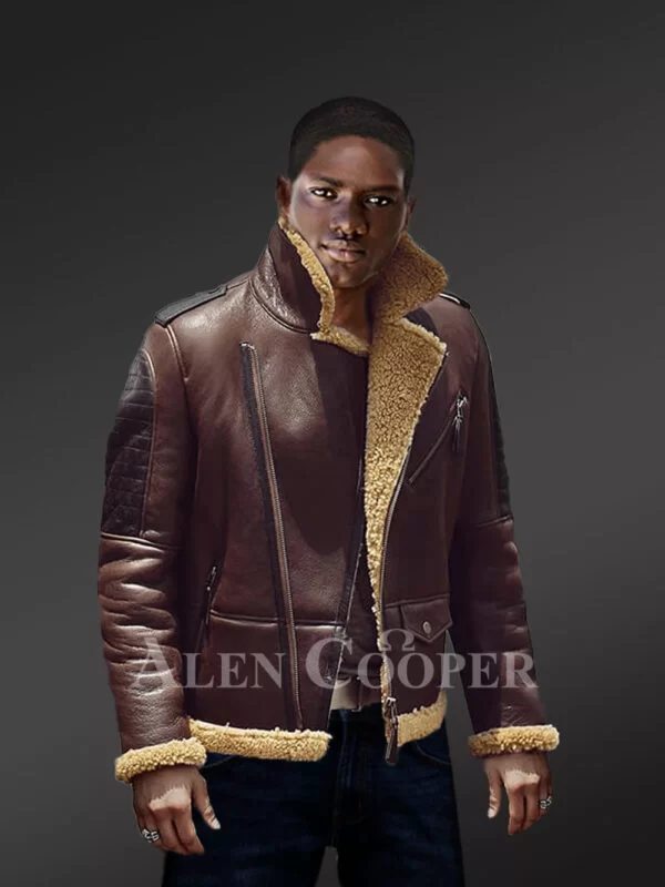 Genuine Shearling Coats in Brown - Image 2