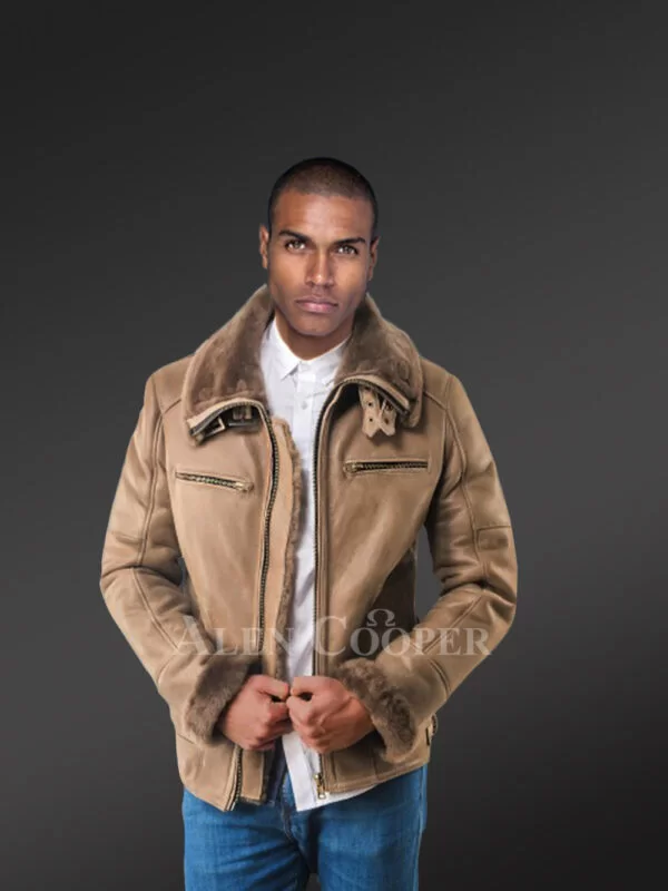 Genuine Sheepskin Shearling Bomber Jacket