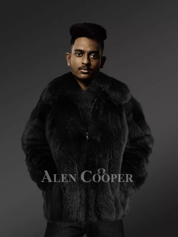 Genuine Fox Fur Jacket for Trendy and Stylish Men - Image 2