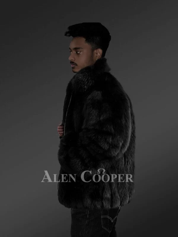 Genuine Fox Fur Jacket for Trendy and Stylish Men - Image 3
