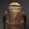 real sheepskin shearling coat back view