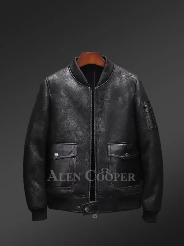 Men Real Shearling Jacket - Image 3