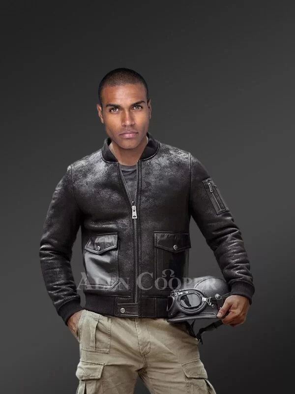 Men Real Shearling Jacket - Image 2