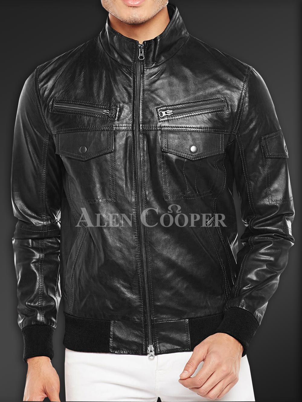 Super Soft Slim Fit Quilted Real Leather Jacket for Men