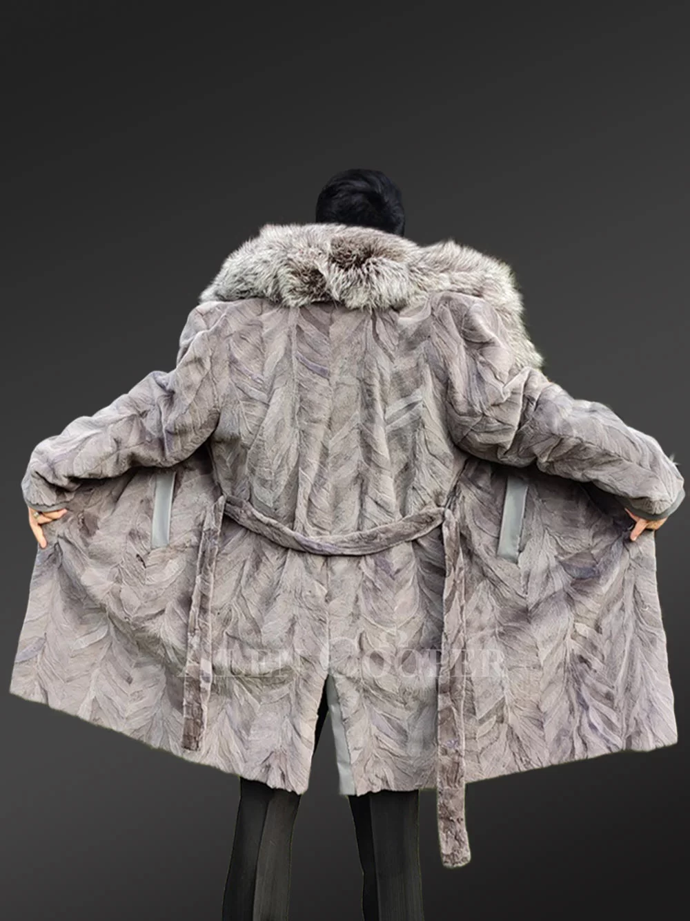 Mens goat on sale fur coat