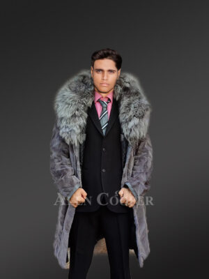 Gray mink coat for men