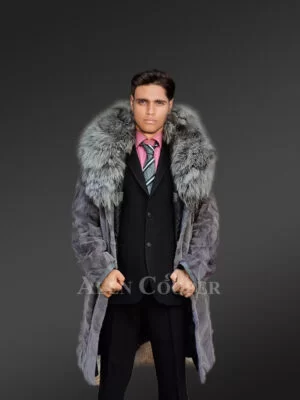 Gray mink coat for men