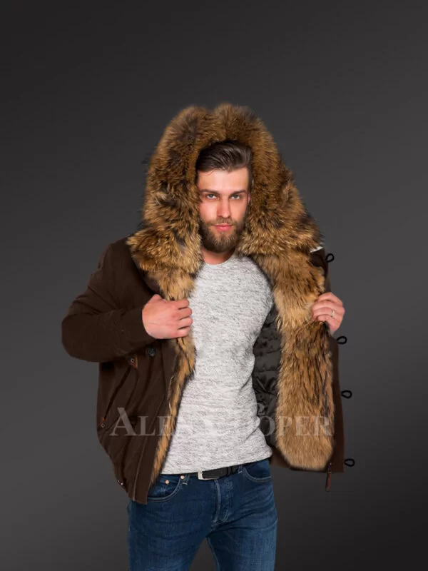 Outstanding Hybrid Coffee Finn Raccoon Fur Parka to Make Men Look Trendier and Elegant With Rabbit Liner - Image 3