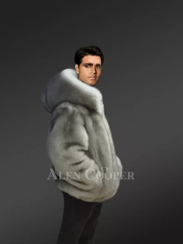Mens Full Skin Fox Fur Jacket for Trendsetting Looks - Image 5