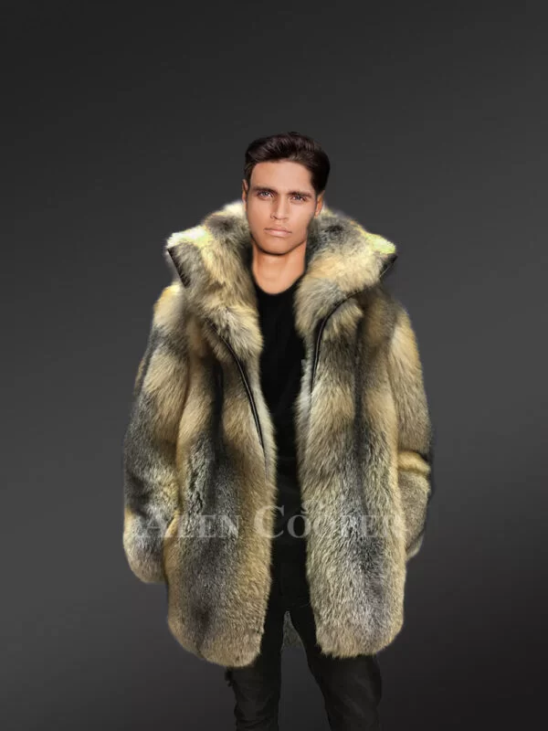 Mens Luxury Fox Fur Coat for a High-Fashion Look - Image 2