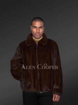 Mahogany Brown Reversible Real Full Skin Mink Fur Straight Warm Winter Coat