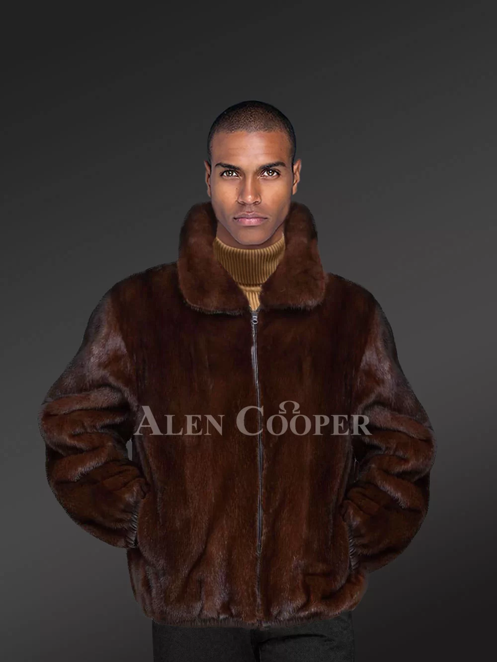 Mens Mink Full Pelt Bomber Fur Jacket 1