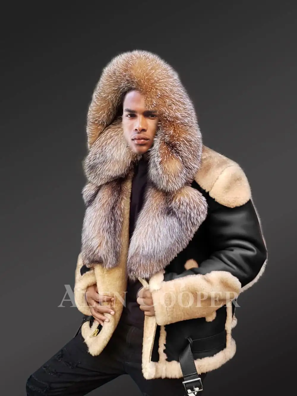 Real Shearling Coat for Men - Image 2