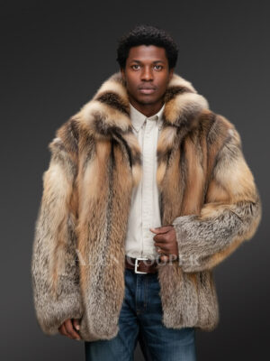 Men Fox Fur Jacket by Skilled Professionals is Perfect for Chilled Wind