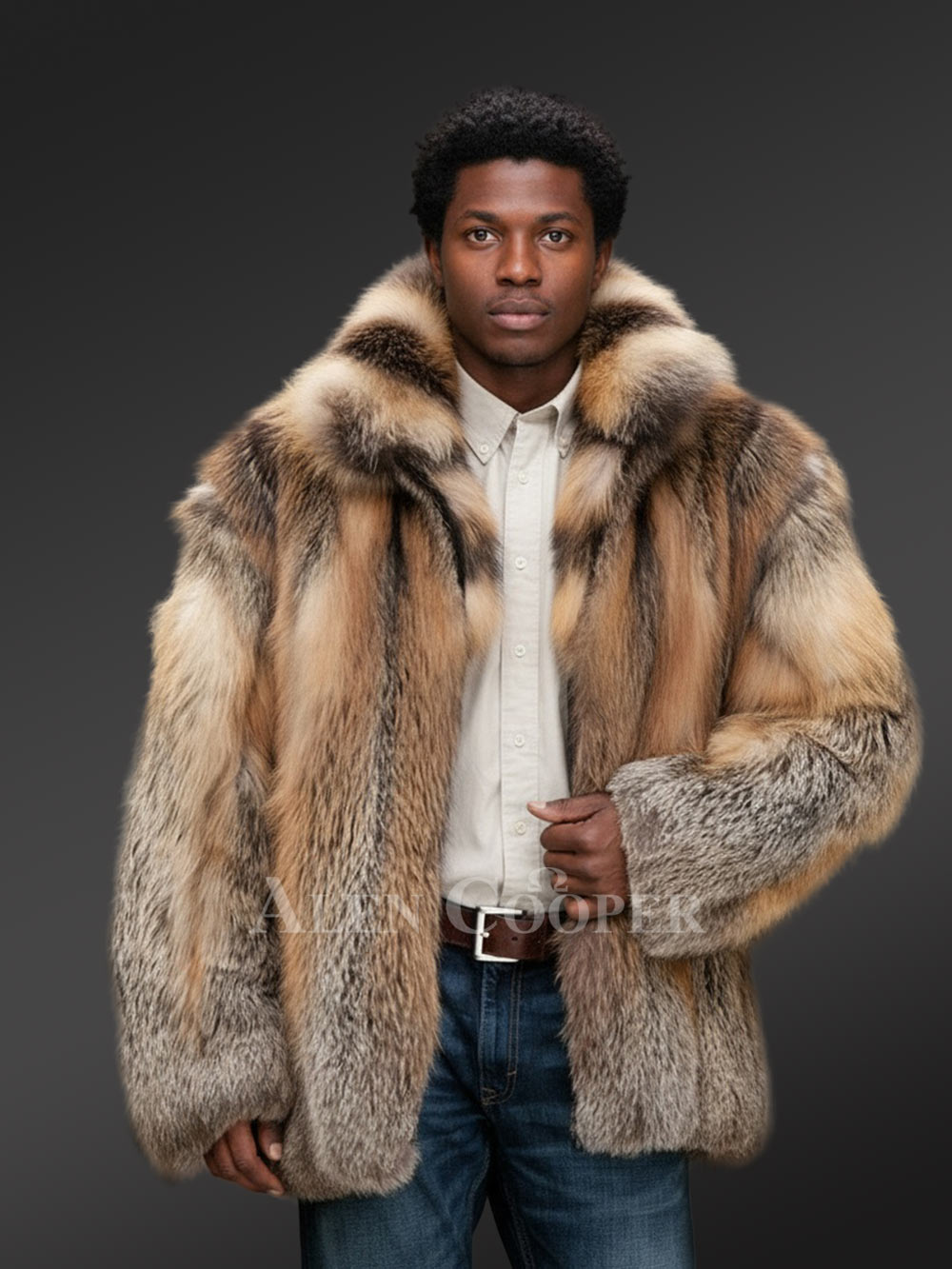 Men Fox Fur Jacket by Skilled Professionals is Perfect for Chilled Wind