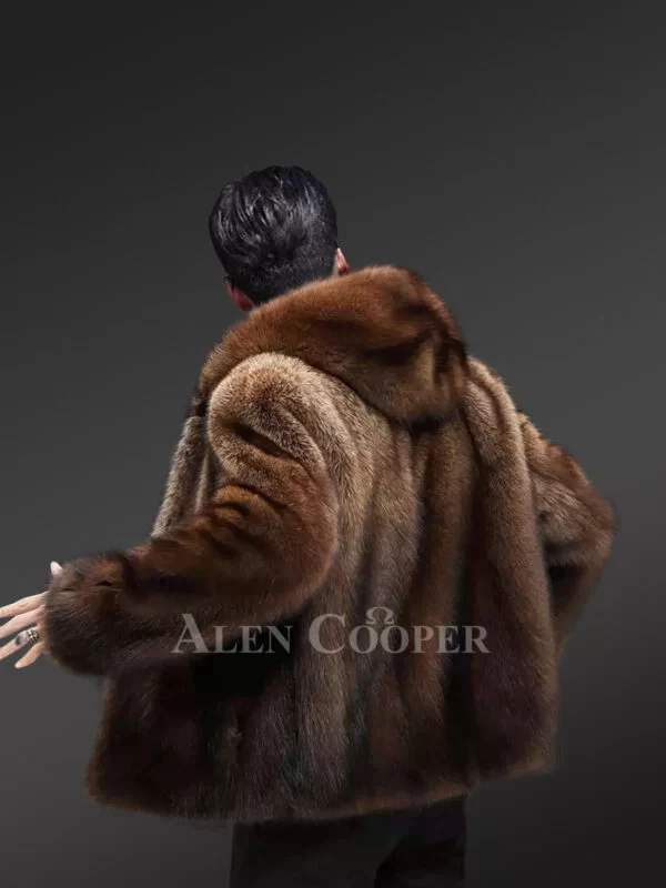 Men Fullskin Mink Fur Coat - Image 5