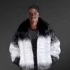 Men Mink Fur Bomber Jacket with Hood