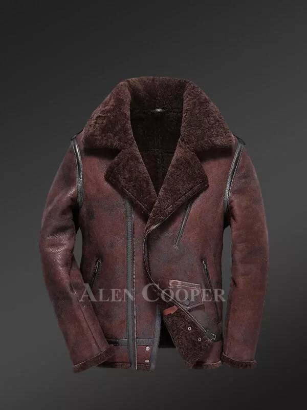 Men’s Authentic Shearling Jacket Flawlessly Designed - Image 3