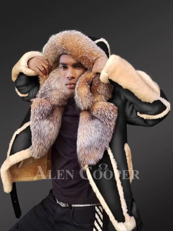 Real Shearling Coat for Men - Image 4