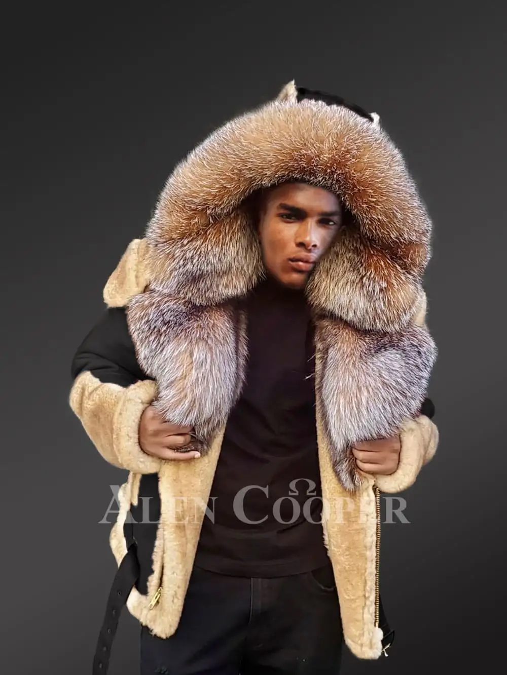 Real Shearling Coat for Men - Image 3