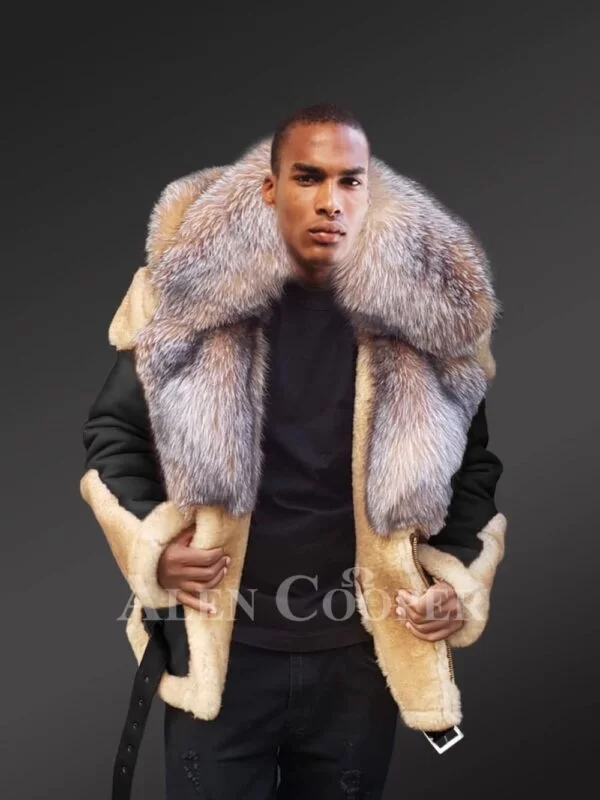 real shearling coat for men