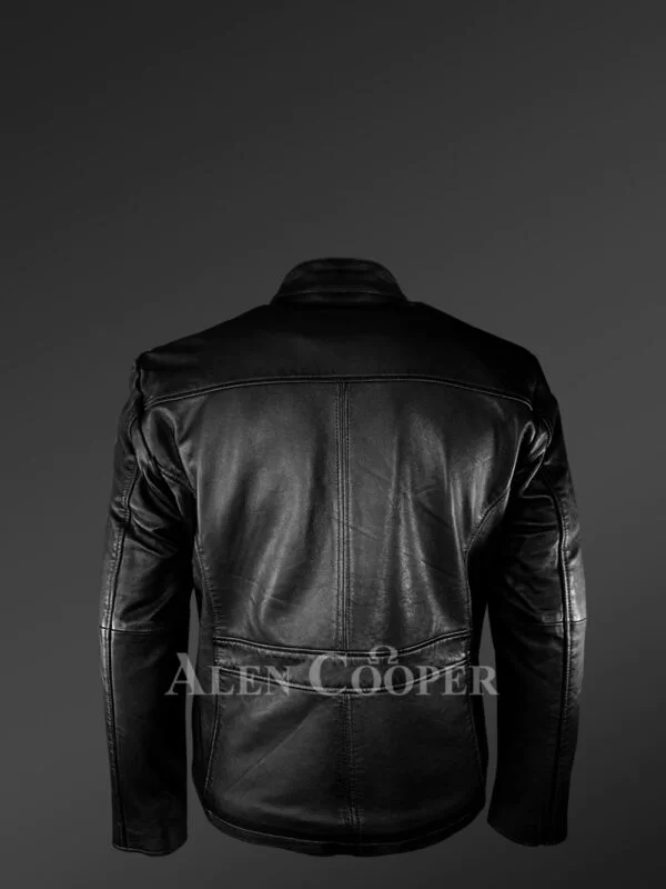 Mens Black Lambskin Leather Parka to Make a Bold Style Statement - Image 4