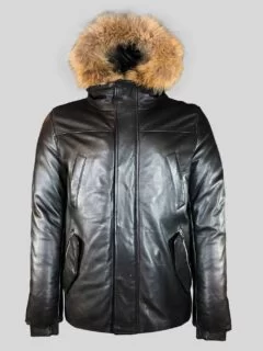Leather parka jacket mens hotsell