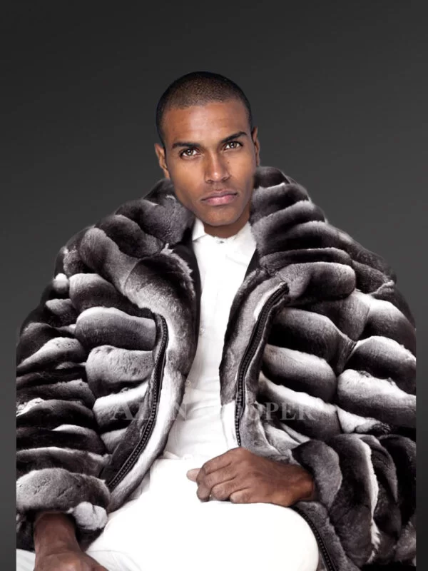 Mens Celebrity Style Real Chinchilla Jacket