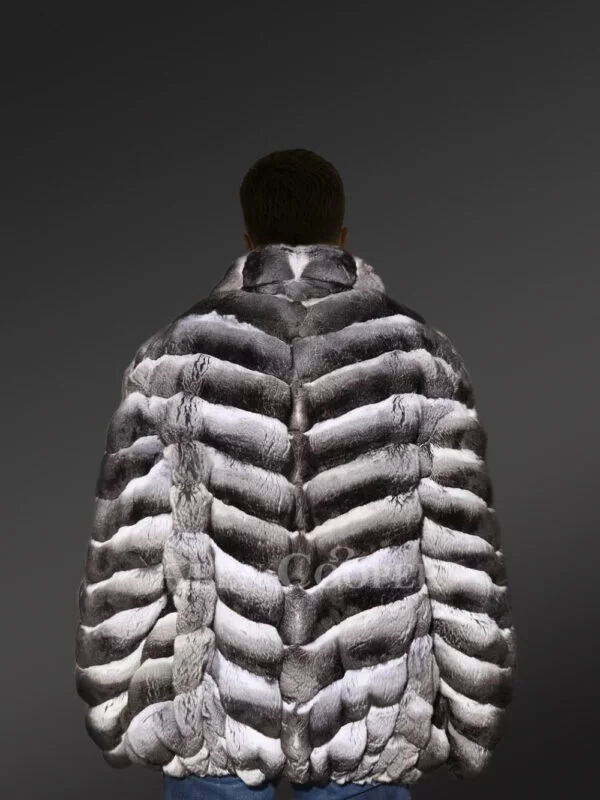 Celebrity Style Real Chinchilla Jacket For Men, a Unique Winter Outfit - Image 6