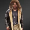 Men's Coffee Brown Genuine Shearling Jacket