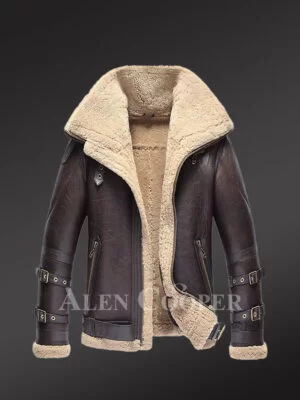 Mens-Dark-Brown-Authentic-Shearling-Jacket